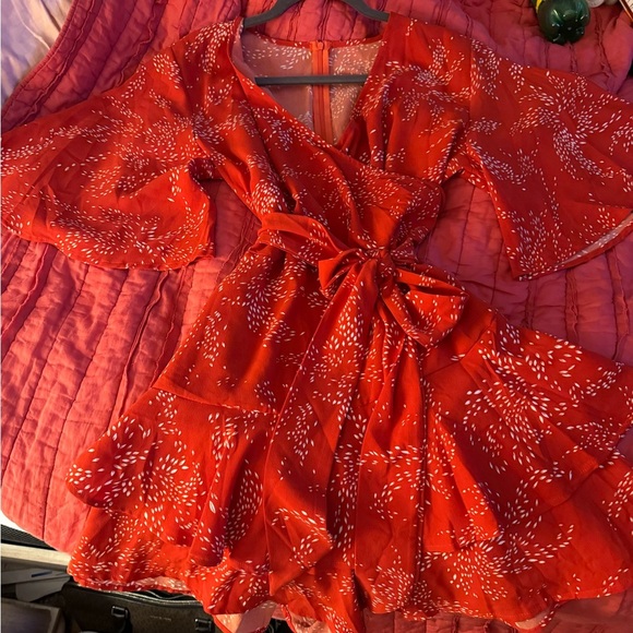 Red Floral Women's Top - Picture 3 of 4